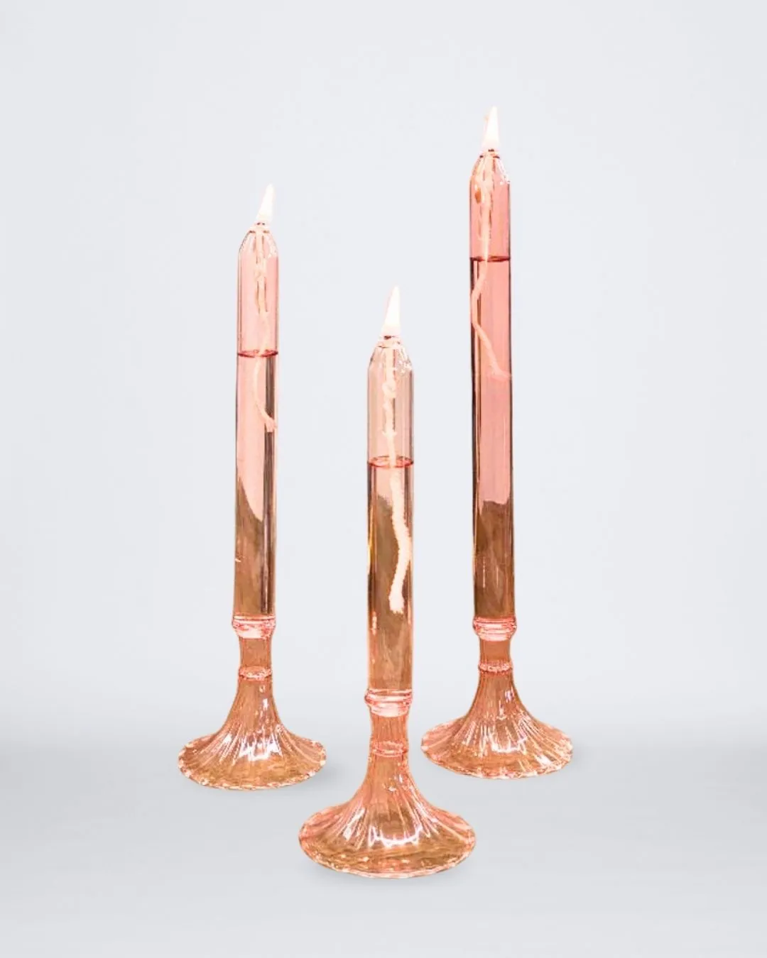 SET X3 VELA DE VIDRIO RECARGABLE ROSA