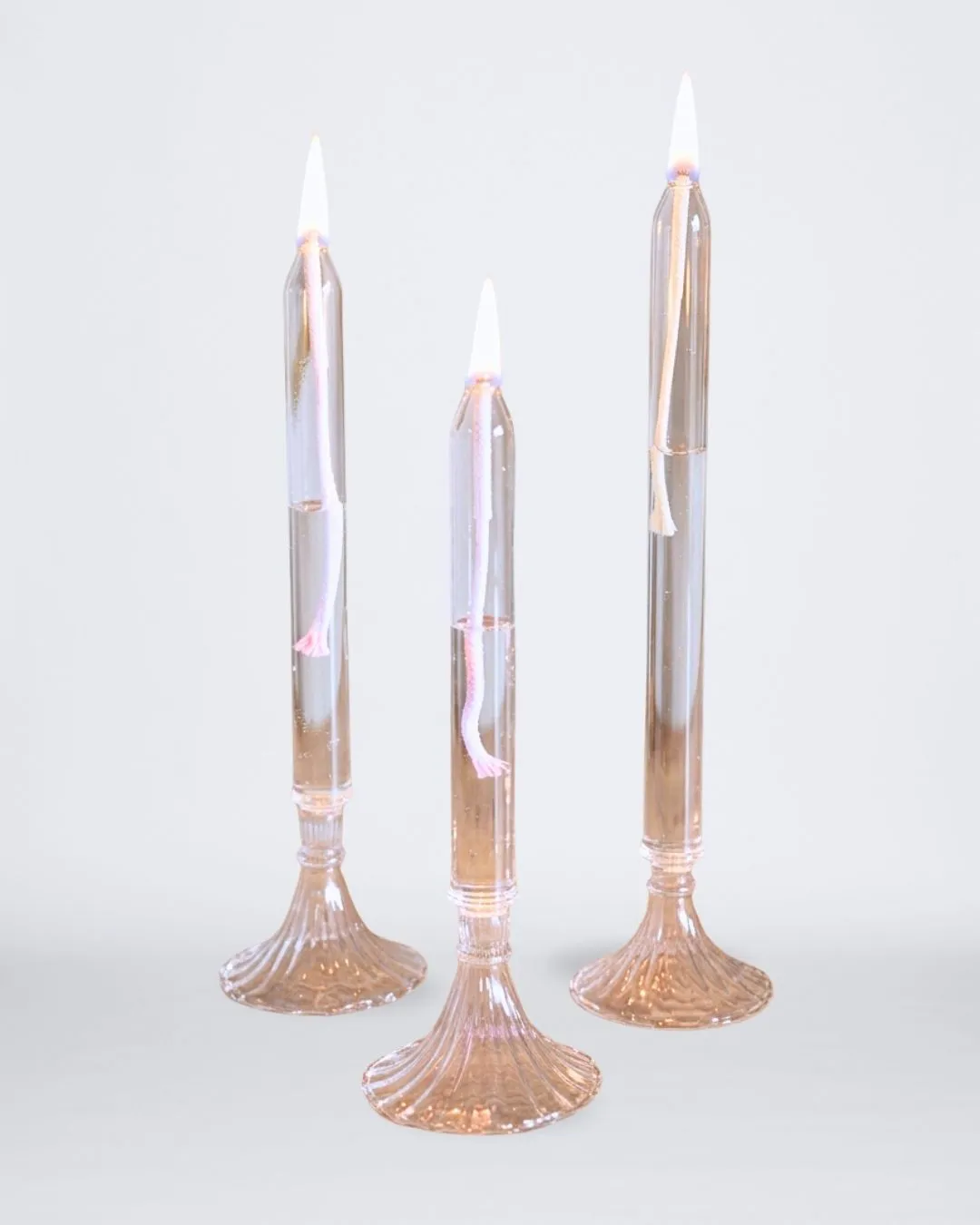 SET X3 VELA DE VIDRIO RECARGABLE TRANSPARENTE