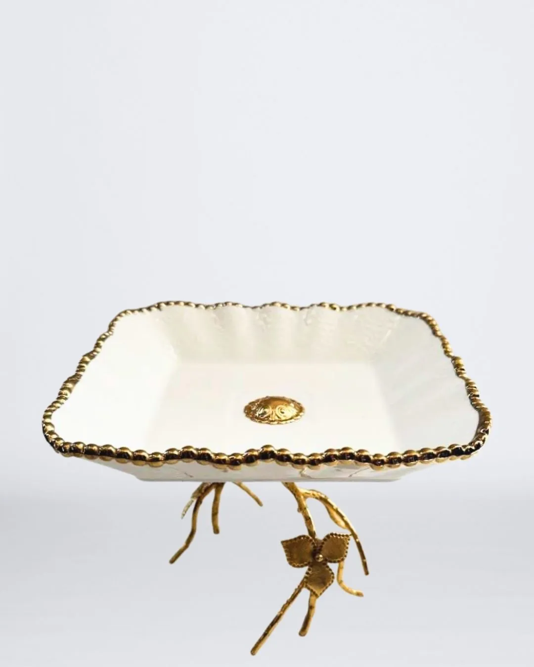 TAZÓN EN CERÁMICA PORCELANIZADA BASE DE METAL RECTANGULAR