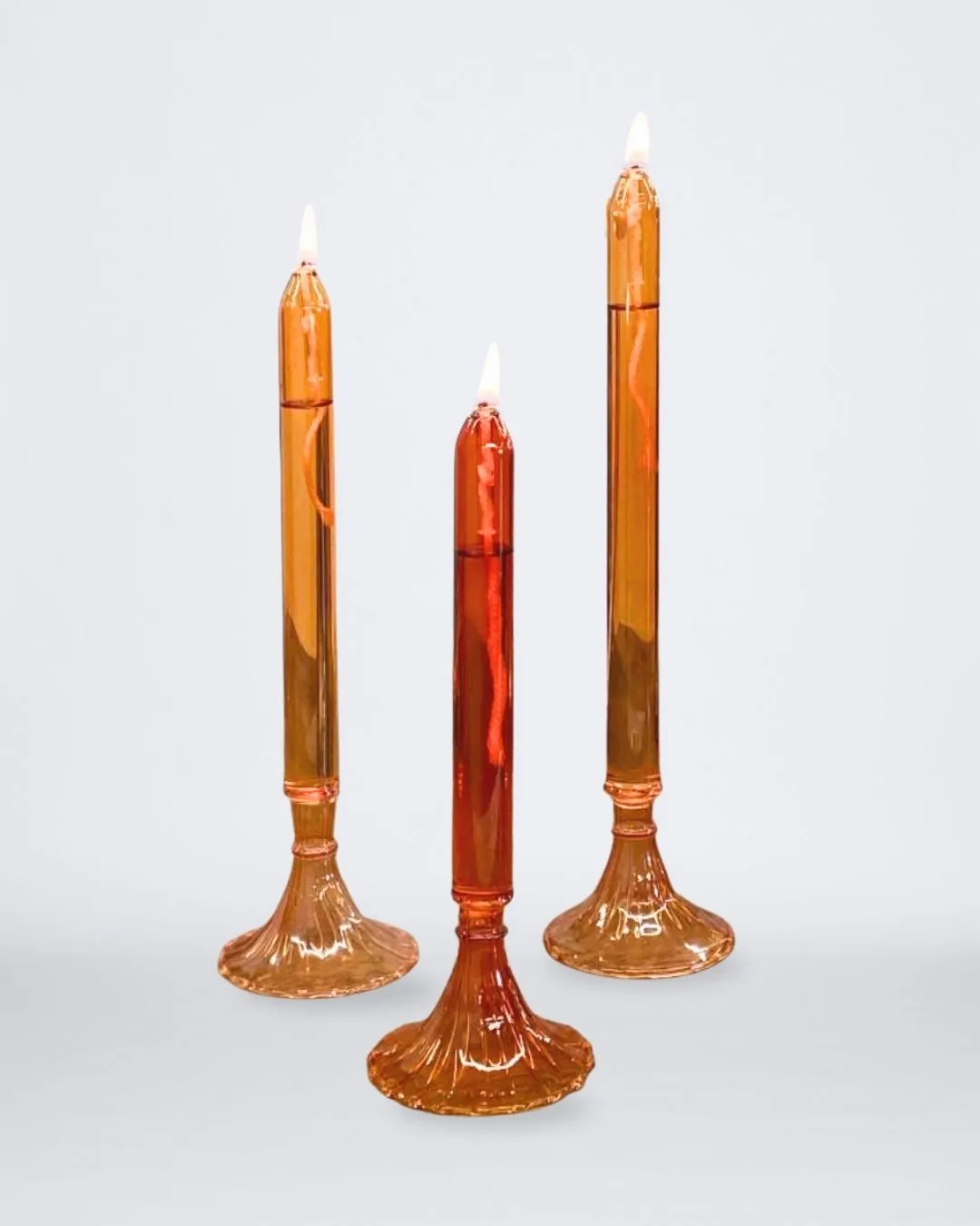 SET X3 VELA DE VIDRIO RECARGABLE ÁMBAR