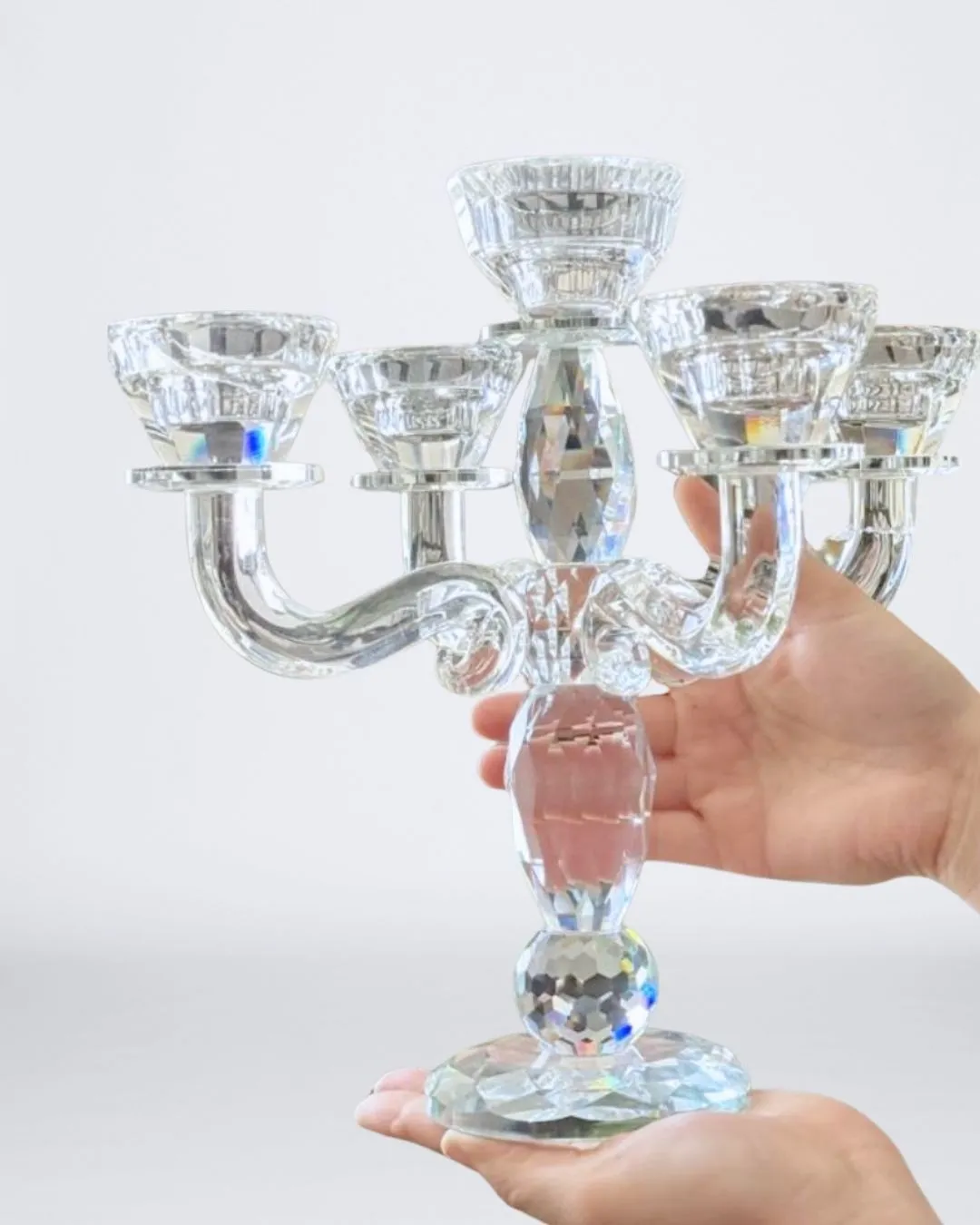CANDELABRO CRISTAL 5 BRAZOS MEDIANO