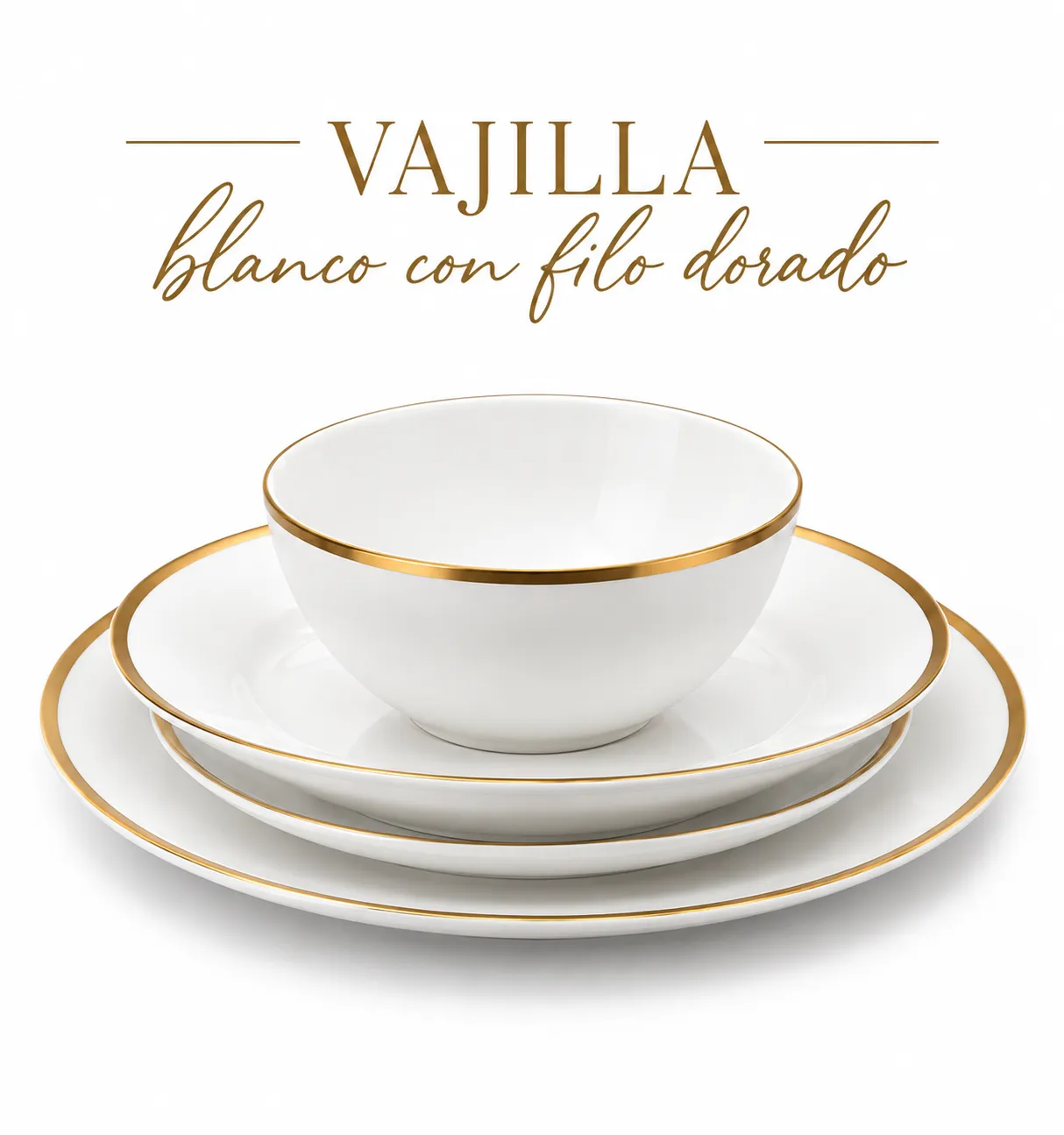 Vajilla Blanca con filo - imagen 2