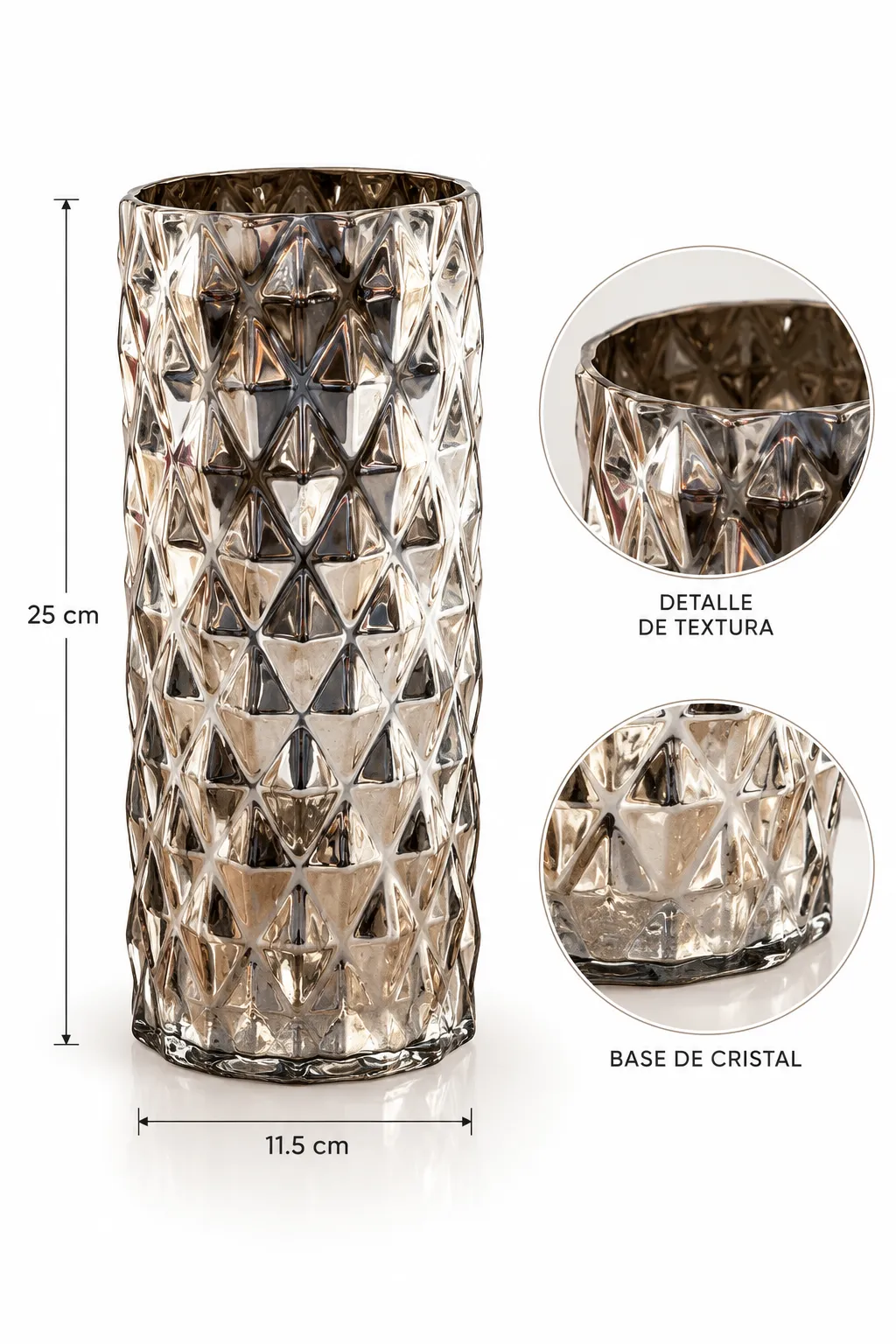 FLORERO DE CRISTAL FACETADO - imagen 4