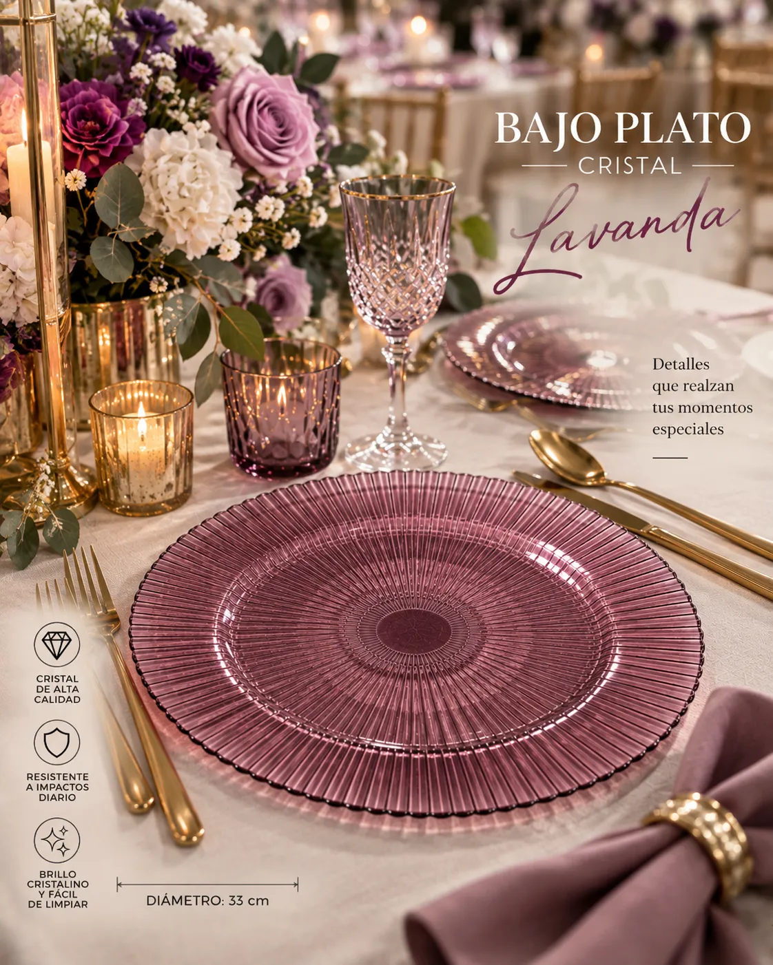 BAJO PLATO LAVANDA - imagen 2