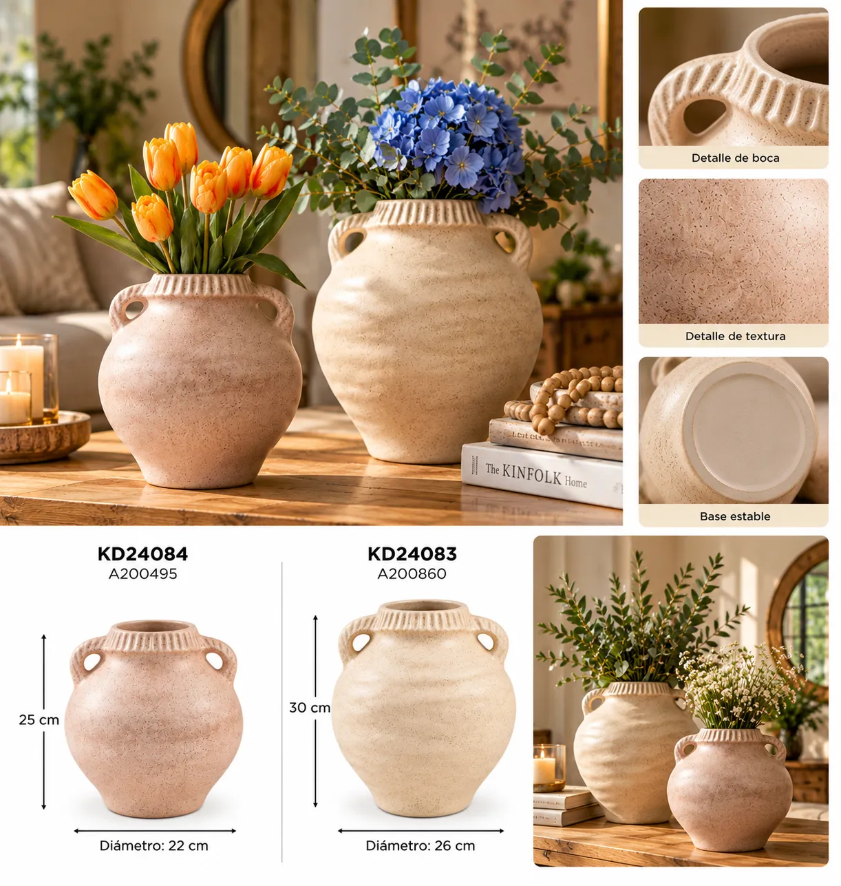JARRON CERAMICA ONDULADO - imagen 2