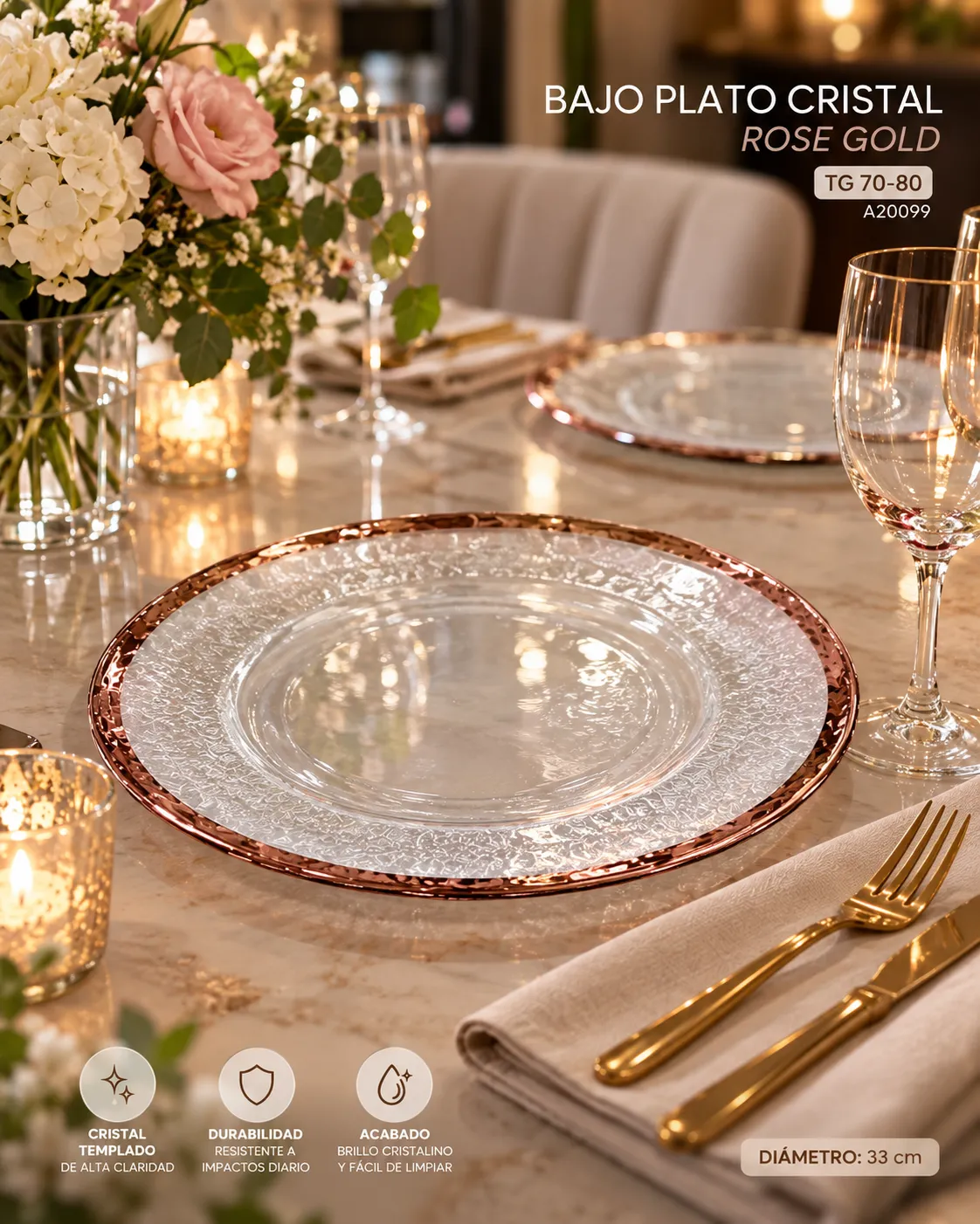 BAJO PLATO ROSE GOLD - imagen 3