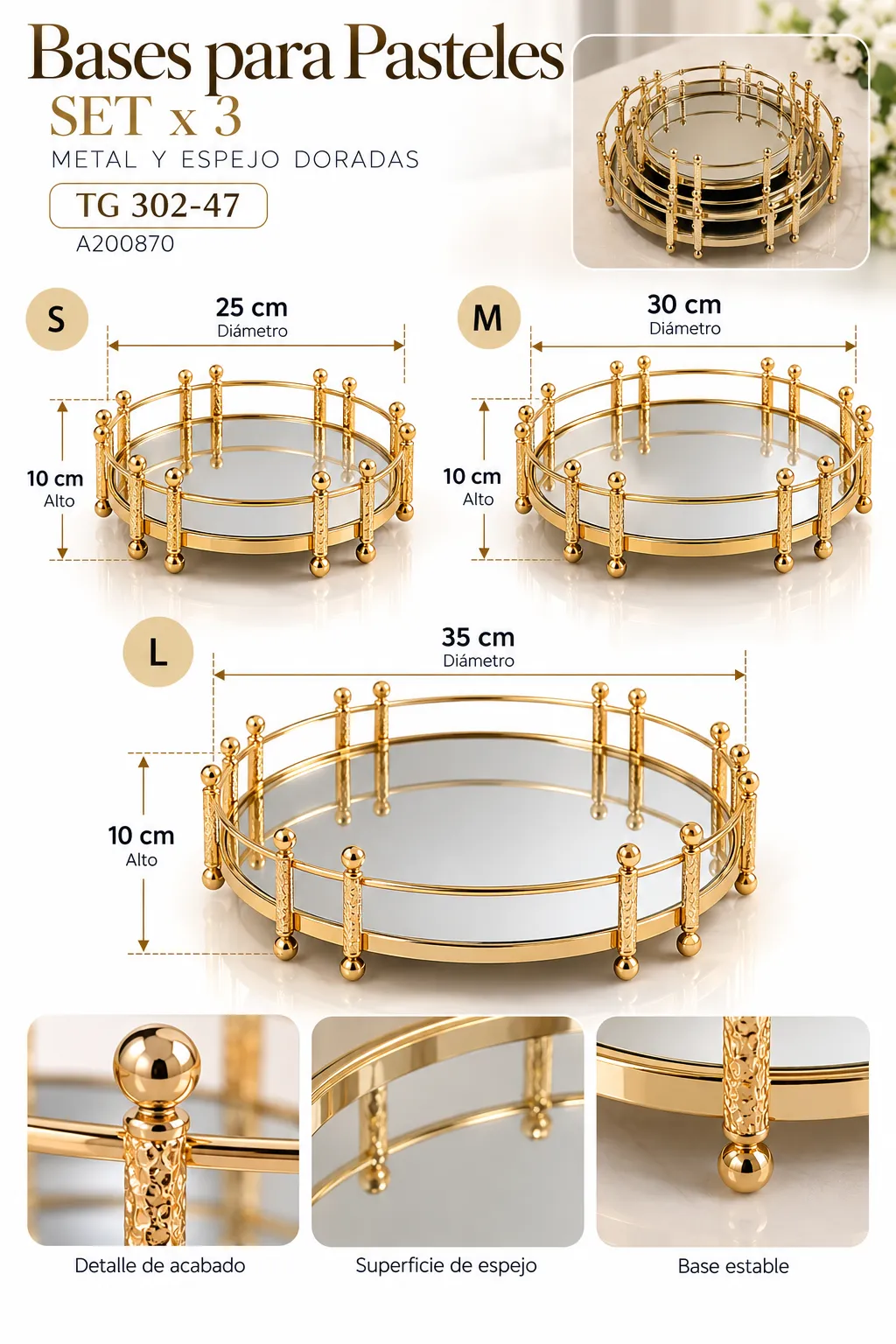 BASES DE PASTELES SET DE 3 - imagen 3