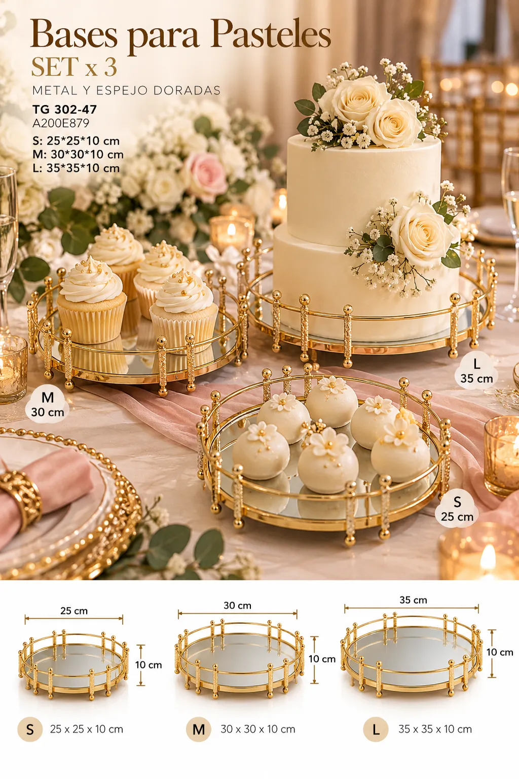 BASES DE PASTELES SET DE 3 - imagen 2